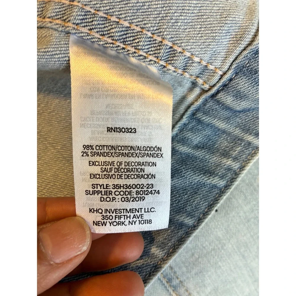 Calvin Klein Jeans Denim Jacket & Skirt Set‎ Distressed Light Wash Size 12